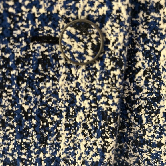 Cabi Blue and Black Gingham Trim Boxy Cropped SZ S Women's Jacket - Picture 5 of 6